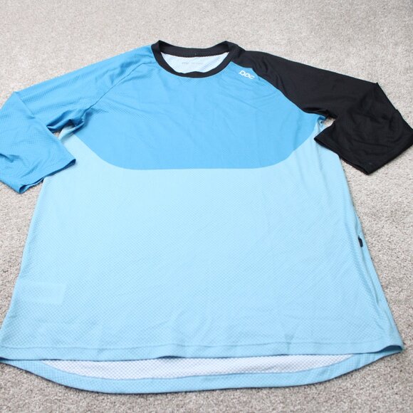 POC Pure Cycling Shirt Mens 2XL XXL Blue 3/4 Sleeve MTB Mountain Bike Jersey - Picture 2 of 16